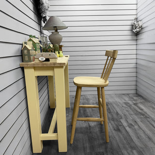 Scandinavian Mandal Bar Stool | Solid Oak, 6 Spindles