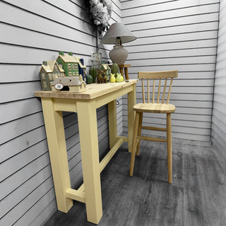 Scandinavian Mandal Bar Stool | Solid Oak, 6 Spindles