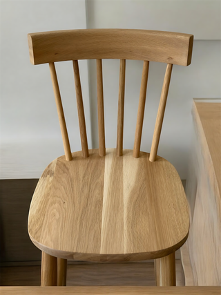 Scandinavian Mandal Bar Stool | Solid Oak, 6 Spindles