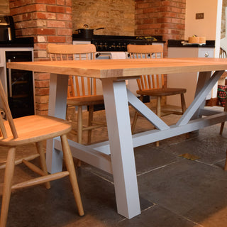 Caledonia Oak Trestle Dining Table