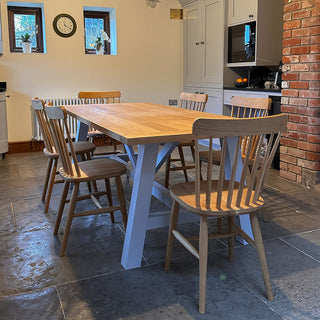 Caledonia Oak Trestle Dining Table