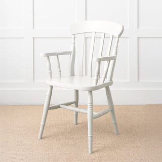 Farmhouse Slat Back Carver, Painted
