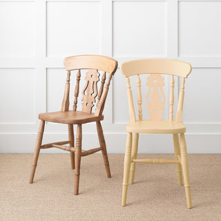 Farmhouse Fiddle Back Chair, Painted