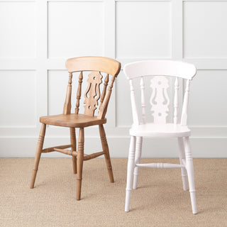 Farmhouse Fiddle Back Chair, Painted