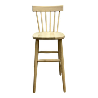 Scandinavian Mandal Bar Stool | Solid Oak, 6 Spindles