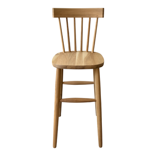 Scandinavian Mandal Bar Stool | Solid Oak, 6 Spindles