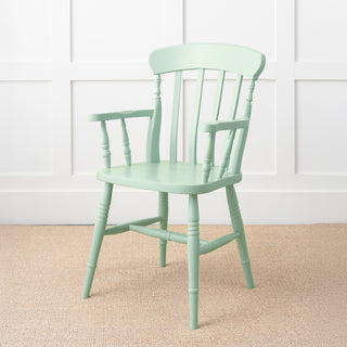 Farmhouse Slat Back Carver, Painted