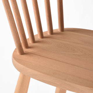 Scandinavian Mandal Bar Stool | Solid Oak, 6 Spindles